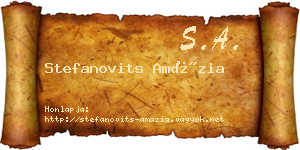Stefanovits Amázia névjegykártya
